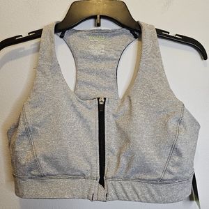 NWT Tek Gear sports bra zippered front Size L